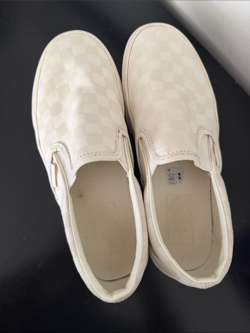 Cream Check-Pattern Vans - Picture 3 of 4